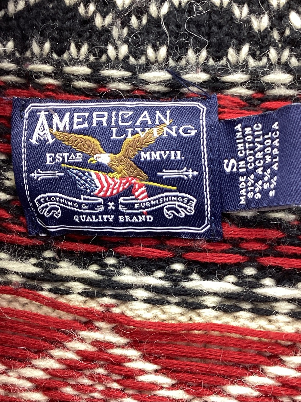 Ralph Lauren American Living Cardigan Sweater Nordic Fair Isle Wrap Shawl Collar - Picture 3 of 11